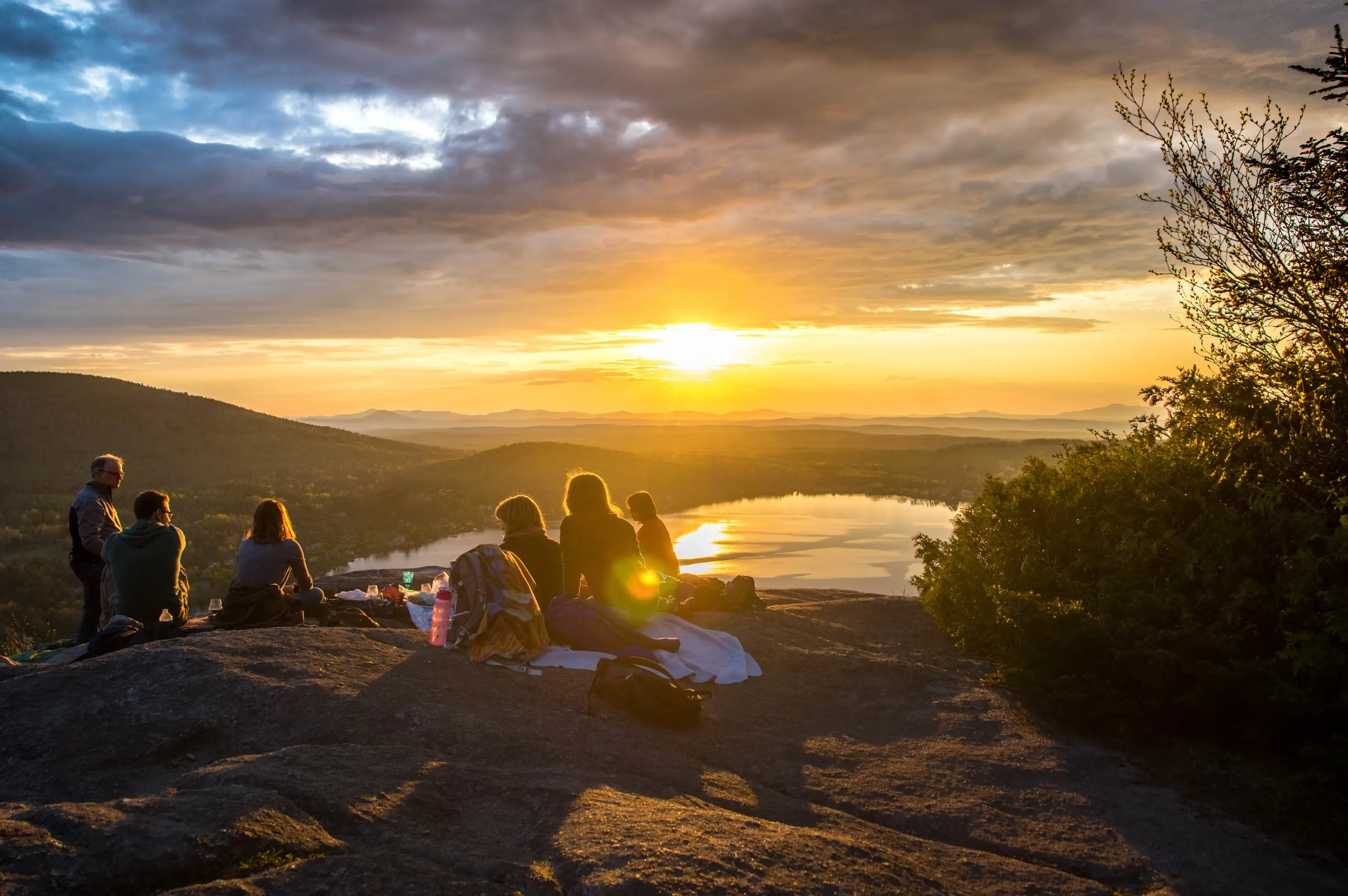 Friends enjoying sunset together